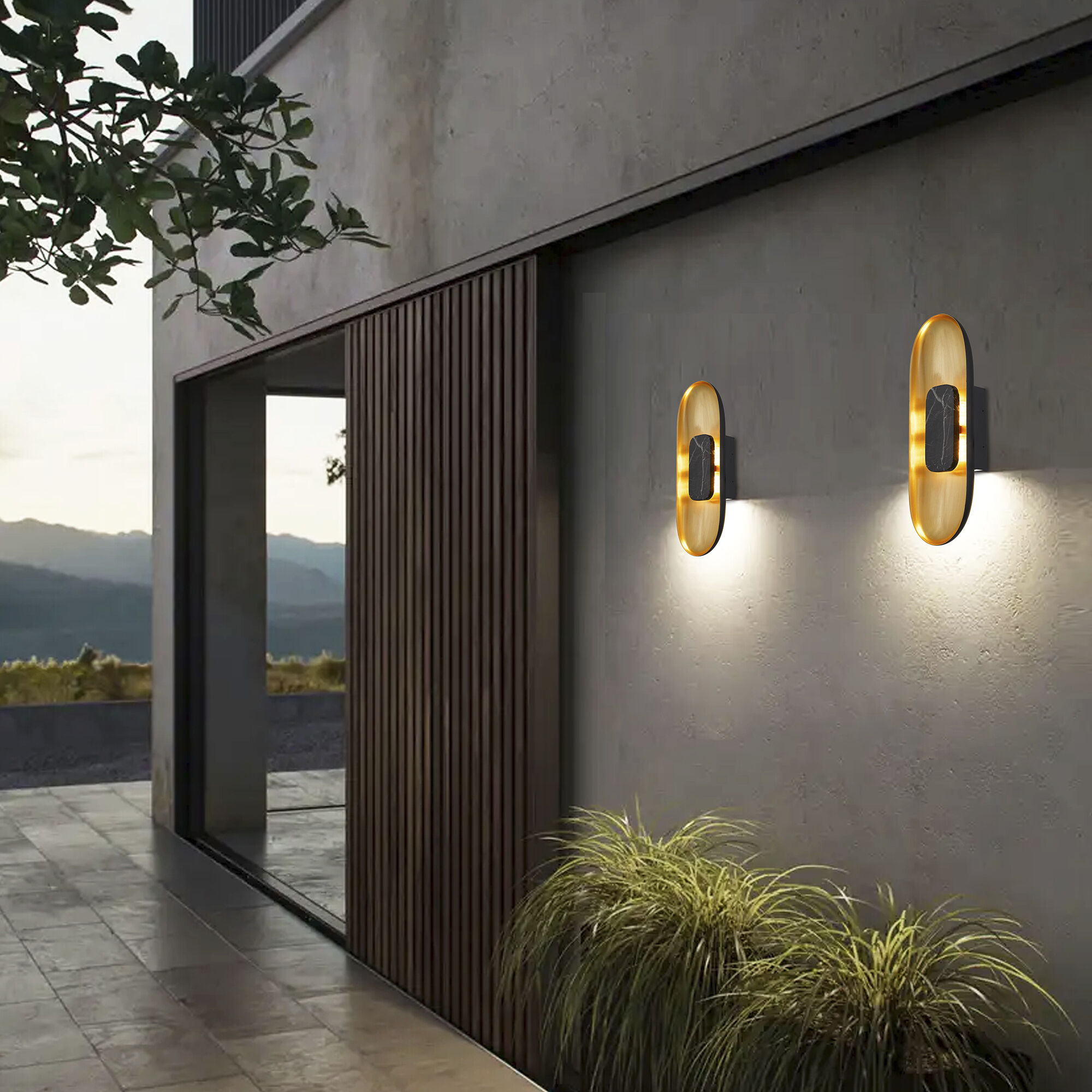 Marilyn LED 20 inch Brushed Brass Outdoor Wall Sconce